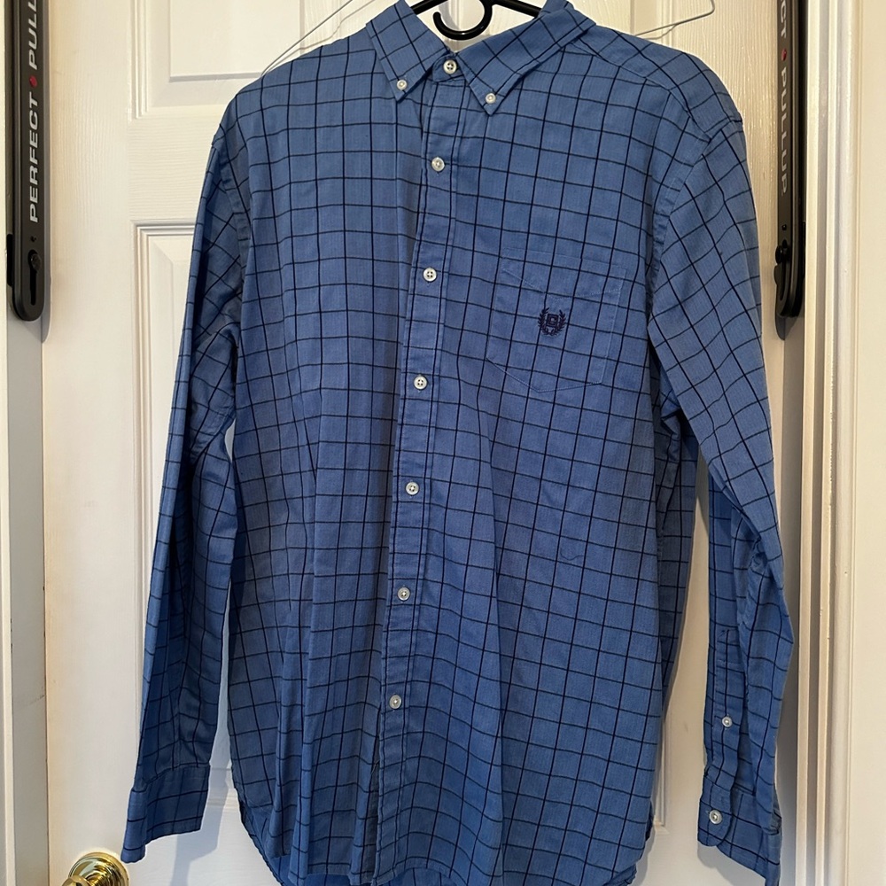 Chap’s Men's Blue Checkered Shirt